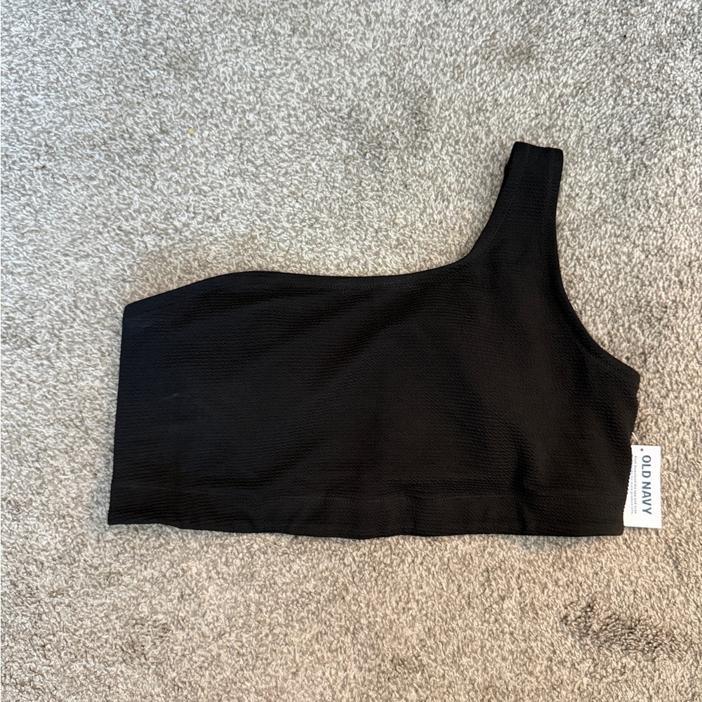 Old Navy Black Textured Swim Top